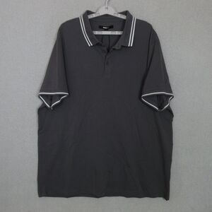 NOVA MEN‎ Polo Shirt Mens 3XL Gray Short Sleeve Cotton Tipped Collar Sleeve Trim